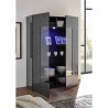 Moderne Vitrine Wohnzimmer, 2 Türen, grau hochglanz, 121x166 cm, Ego Rt Lagerbestand