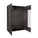 Moderne Vitrine Wohnzimmer, 2 Türen, grau hochglanz, 121x166 cm, Ego Rt Rabatte