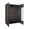 Moderne Vitrine Wohnzimmer, 2 Türen, grau hochglanz, 121x166 cm, Ego Rt Rabatte