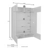 Moderne Vitrine Wohnzimmer, 2 Türen, grau hochglanz, 121x166 cm, Ego Rt Eigenschaften