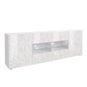 Moderne Anrichte mit 2 Türen und 4 Schubladen in Hochglanz Weiß, 241 cm, Prisma Wh L Angebot