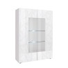 Moderne Hochglanz-Vitrine in Weiß mit 2 Glastüren, Wohnzimmer, 121x166cm, Ego Wh Angebot