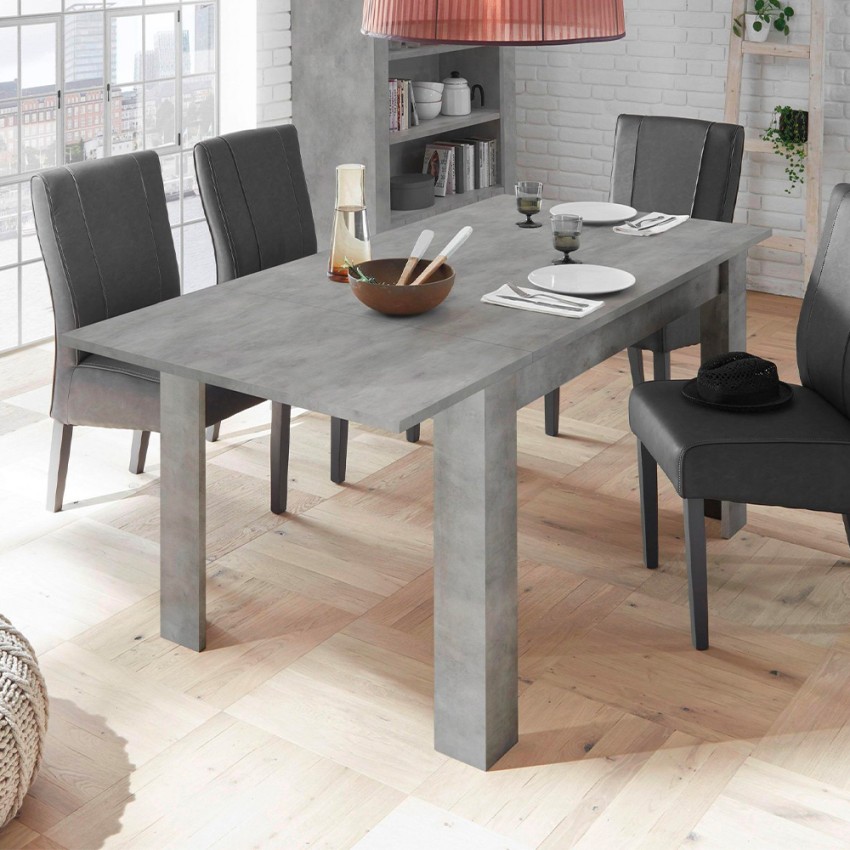 Moderner Ausziehtisch 90x137-185cm in Betonoptik Fold Urbino Aktion Moderner Ausziehtisch 90x137-185cm in Betonoptik Fold Urbino Aktion