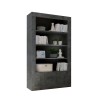 Moderne schwarze Wohnzimmer-Wandregal Wally Ox mit 3 Regalböden und 2 Türen Angebot