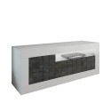 Moderner Design-TV-Schrank 138cm 3 Türen glänzend weiß schwarz Jaor BX Angebot