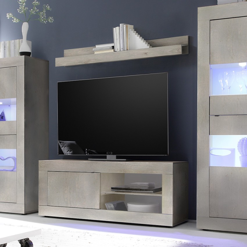 Moderner TV-Schrank 140 cm Holz mit Tür Diver Pc Basic Aktion Moderner TV-Schrank 140 cm Holz mit Tür Diver Pc Basic Aktion