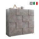 Moderne Küchenkommode Beton 2 Türen Schachbrett-Design Dama Lola Ct Verkauf