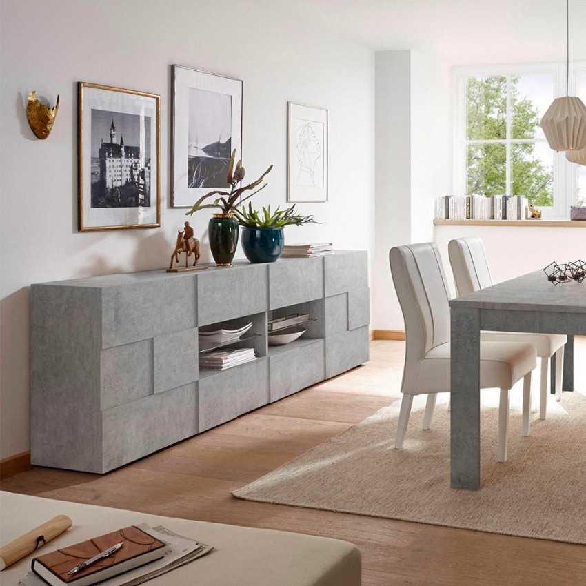 Anrichte Wohnzimmer Esszimmer 2 Türen 4 Schubladen Beton Dama Ct L Aktion Anrichte Wohnzimmer Esszimmer 2 Türen 4 Schubladen Beton Dama Ct L Aktion