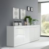 Moderne Sideboard Anrichte Wohnzimmer 4 Türen 207 cm Hochglanz Weiß Altea Wh Aktion