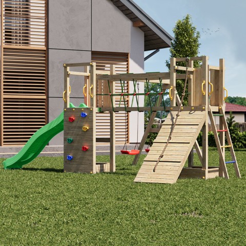 Kinderspielplatz Garten Rutsche Klettergerüst Exposure Maxi Funny Aktion