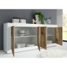 Wohnzimmer Anrichte Buffet 4 Türen 207 cm Hochglanz Weiß und Holz Altea BW Auswahl