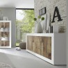 Wohnzimmer-Sideboard mit 2 Türen, 3 Schubladen, glänzend weiß und Holz Tribus BW Basic Katalog