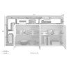 Wohnzimmer-Sideboard Madia 184cm 4 Türen glänzend weiß Eiche Cadiz BR Katalog