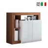 Wohnzimmer-Sideboard 108cm, 2 glänzend weiße Türen, Holz Reva MR. Verkauf