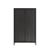 Moderne Design-Anrichte mit 2 Türen und 4 Fächern, schwarzes Holz Bogarde Steel Angebot