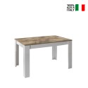 Ausziehbarer Küchentisch in Hochglanz Weiß Holz 90x137-185cm Dyon Basic Verkauf