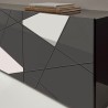 Moderner Buffetschrank mit 4 Hochglanztüren in Grau, Spiegelfront - Vittoria GR L Rabatte