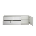 TV-Schrank Design Hochglanz Weiß 1 Tür 2 Schubladen Jupiter WH T1 Sales