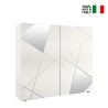 Weiße Anrichte für Wohnzimmer, 2 Türen, geometrisches Design, Vittoria Glam WH Angebot