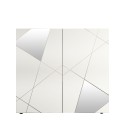 Weiße Anrichte für Wohnzimmer, 2 Türen, geometrisches Design, Vittoria Glam WH Sales