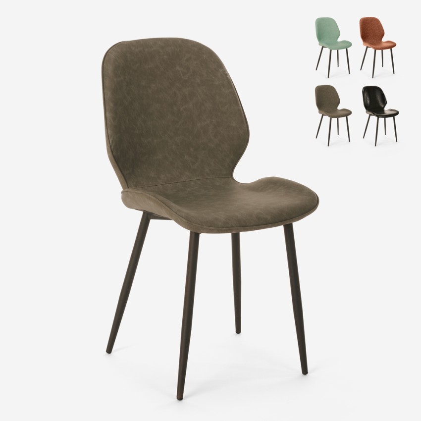 Stuhl in modernem Design ausn Metall und  Kunstleder für Küche Bar Restaurant Lyna Katalog