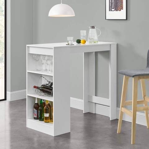 Hoher moderner Tisch für Küche und Bar, 103 cm hoch, mit seitlichen Ablagen Petra Aktion