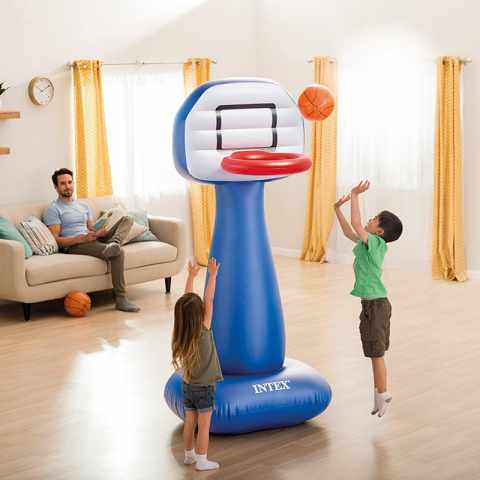 Intex 57502 Basketballkorb Aufblasbar mit Ball für Haus und Garten Shootin Hoops