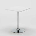 Weiß Quadratisch Tisch und 2 Stühle Farbiges Polypropylen-Innenmastenset Gelateria Cocktail 
