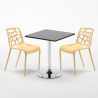 Schwarz Quadratisch Tisch und 2 Stühle Farbiges Polypropylen-Innenmastenset Gelateria Mojito Maße