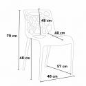 Schwarz Quadratisch Tisch und 2 Stühle Farbiges Polypropylen-Innenmastenset Gelateria Mojito 