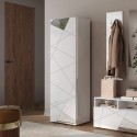 Weißer Hochglanz-Garderobenschrank mit 1 Tür Janine Aktion