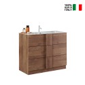 Badezimmerschrank aus Holz mit 3 Schubladen und Keramik-Waschbecken Etoile Katalog