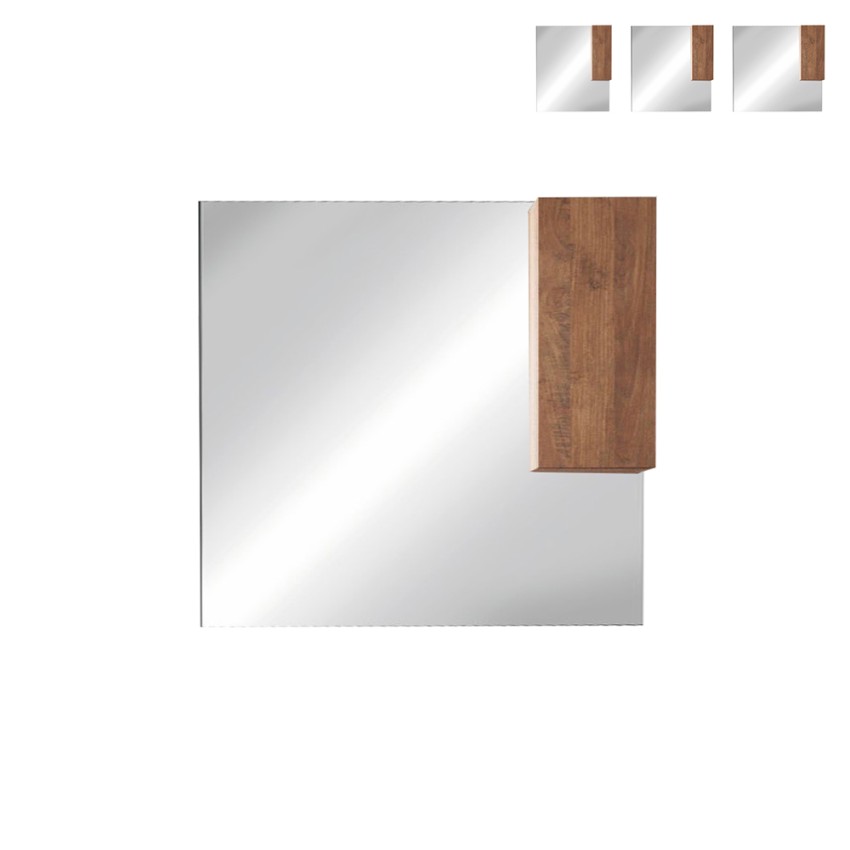 Badezimmerspiegel mit LED-Beleuchtung und hängender Holzsäule mit einer Tür, Aralia Aktion Badezimmerspiegel mit LED-Beleuchtung und hängender Holzsäule mit einer Tür, Aralia Aktion
