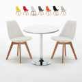 Weiß Rund Tisch und 2 Stühle Farbiges Polypropylen-Innenmastenset Nordica Long Island Aktion