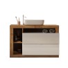 Moderner Badezimmer-Unterschrank 2 Schubladen Weißholz mit Waschbecken Jarad BW Eigenschaften