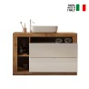 Moderner Badezimmer-Unterschrank 2 Schubladen Weißholz mit Waschbecken Jarad BW Lagerbestand