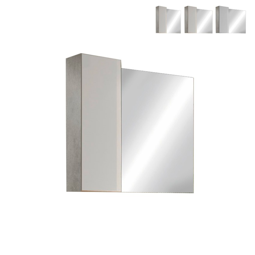 LED-Badezimmerspiegel mit Licht, 1-türig, Weiß-Grau, Pilar BC Angebot