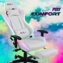 Ergonomischer Gamingstuhl mit Fußstütze Sessel Bürostuhl LED RGB Pixy Comfort 