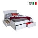 Doppelbett 160x200cm mit Stauraum und Schubladen, lackiert in weiß Teide. Verkauf