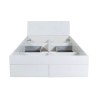 Doppelbett 160x200cm mit Stauraum und Schubladen, lackiert in weiß Teide. Rabatte