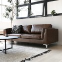 3-Sitzer Sofa aus Kunstleder im Vintage-Industrie-Stil Corneel. Lagerbestand