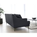 Bequemes 3-Sitzer Design Stoff Sofa, 200 cm in schwarz mit Metallfüßen Egbert  Lagerbestand