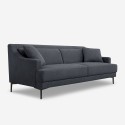 Bequemes 3-Sitzer Design Stoff Sofa, 200 cm in schwarz mit Metallfüßen Egbert  Angebot