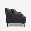 Bequemes 3-Sitzer Design Stoff Sofa, 200 cm in schwarz mit Metallfüßen Egbert  Sales