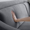 Bequemes 3-Sitzer Design Stoff Sofa, 200 cm in schwarz mit Metallfüßen Egbert  Modell