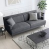 Bequemes 3-Sitzer Design Stoff Sofa, 200 cm in schwarz mit Metallfüßen Egbert  Auswahl