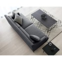Bequemes 3-Sitzer Design Stoff Sofa, 200 cm in schwarz mit Metallfüßen Egbert  Kosten
