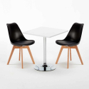 Weiß Quadratisch Tisch und 2 Stühle Farbiges Polypropylen-Innenmastenset Nordica Cocktail Kauf