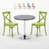 Schwarz Rund Tisch und 2 Stühle Farbiges Polypropylen-Innenmastenset Vintage Cosmopolitan Aktion