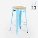 stuhl hoch bar küche metall industriell oben h78cm holz steel up wood Aktion